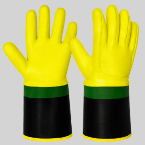 Guante nitrilo alta visibilidad, protección al corte e impactos encapsulada puño largo.