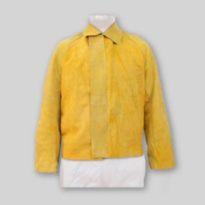 Campera de cuero descarne para soldador con cierre