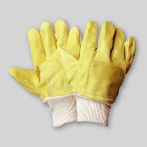 Guante vaqueta amarilla refuerzo dorso