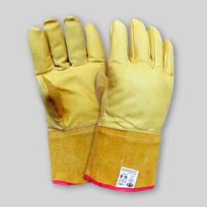 Guante vaqueta amarilla modelo americano refuerzo pistola