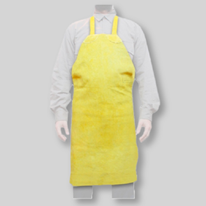 Delantal bicapa, descarne, con interior forrado en aramida y tiras de descarne en cuello y cintura.