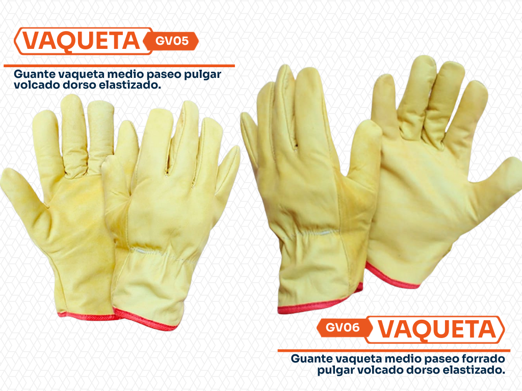 Guantes de vaqueta medio paseo GV05 y GV06